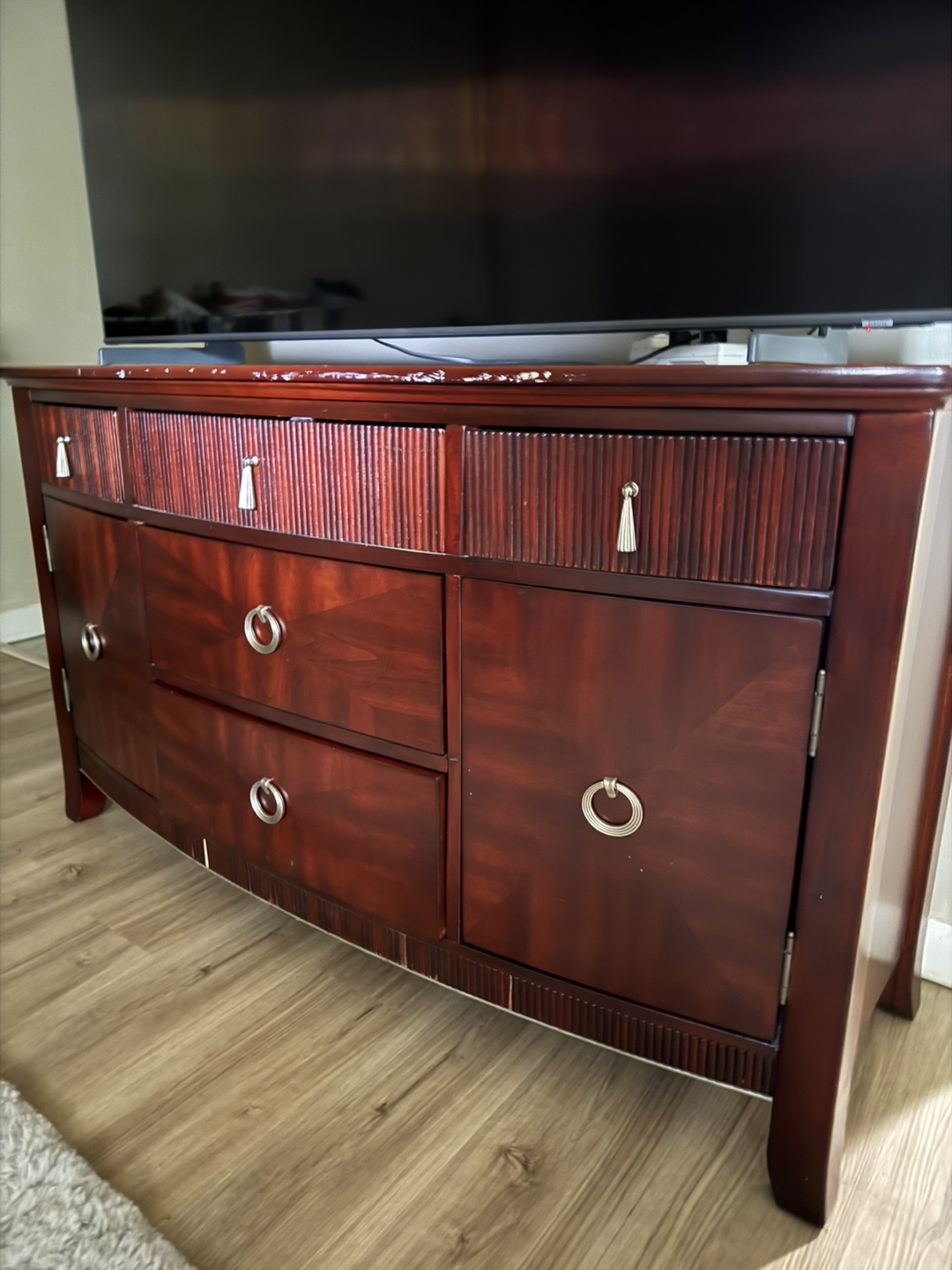 Wooden Dresser with Drawers & Cabinets - photo 2