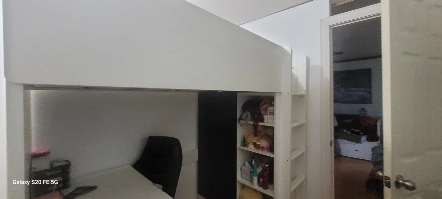White Loft Bed with Desk & Storage - photo 5