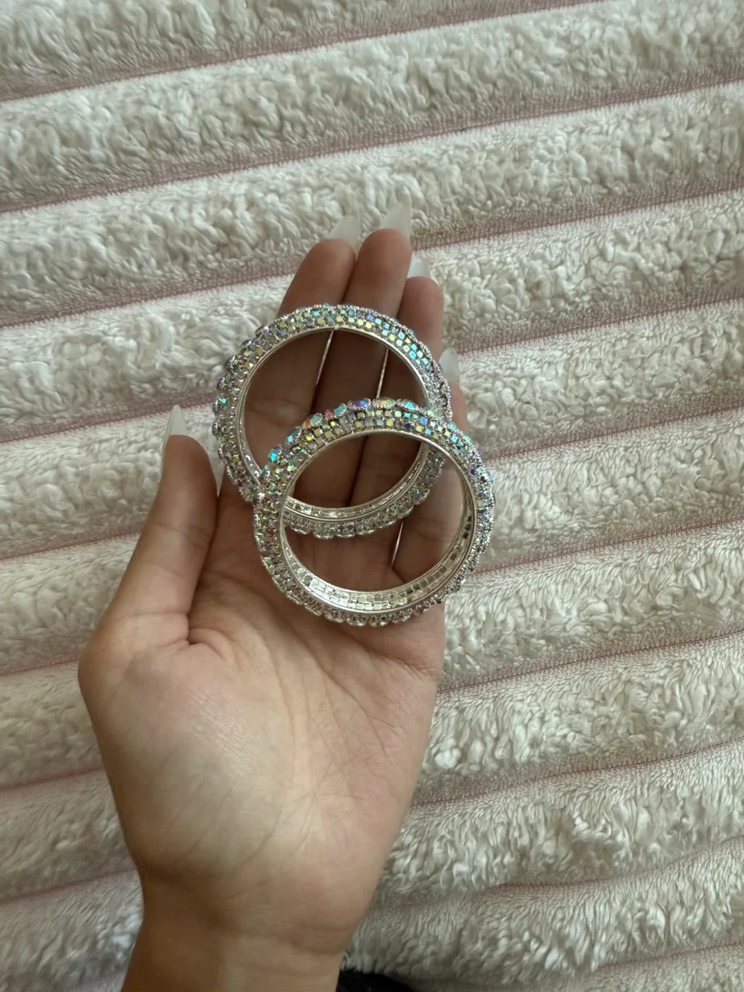 Sparkly Rhinestone Bangles - Set of 2 image indicator(2)