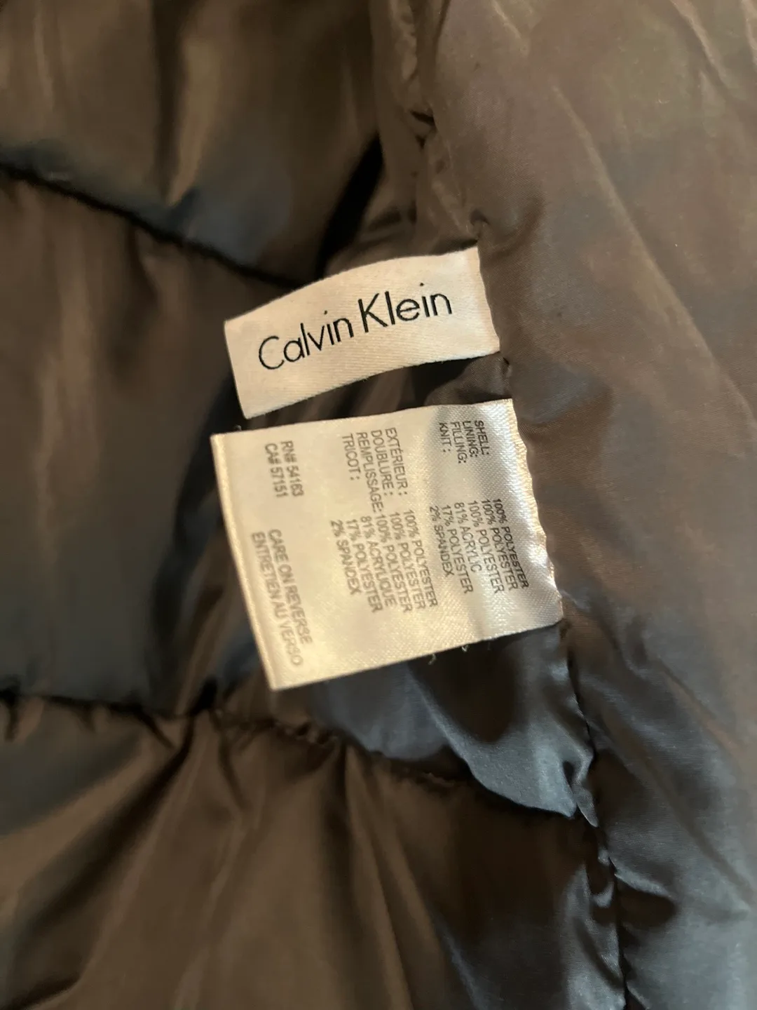 Calvin Klein Men's Black Puffer Jacket With Bib Detail sz L image indicator(9)