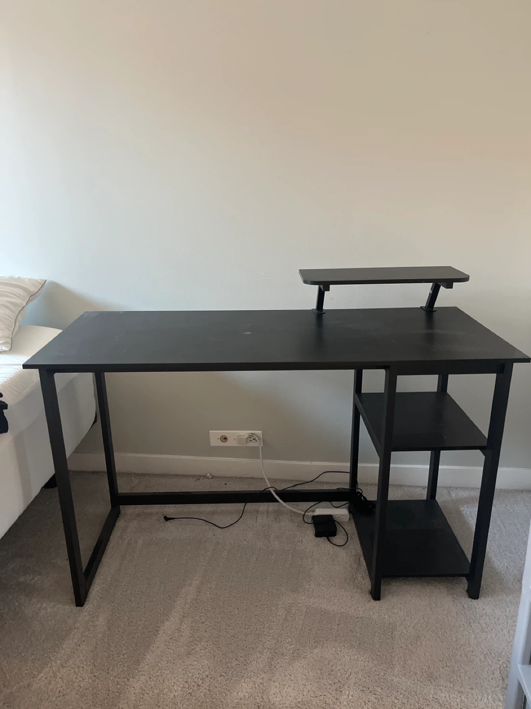 Black Computer Desk with Shelves