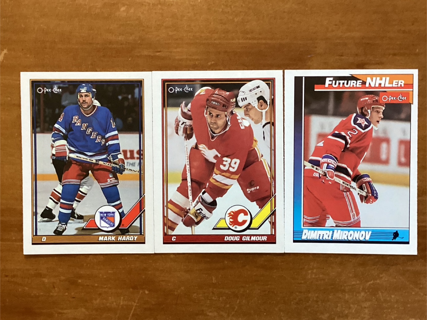3. 1991-92 O-PEE-CHEE NHL Cards #’s 208, 406 & 515