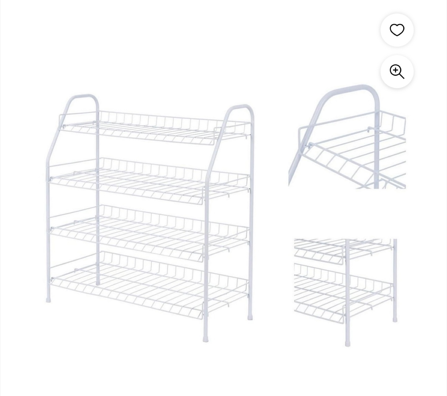 White 3-Tier Metal Shoe Rack - photo 2