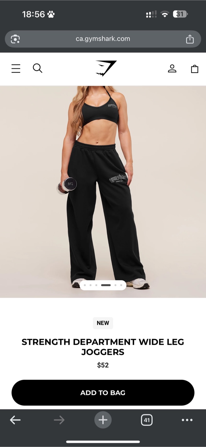 New Gymshark Strength Dept. Wide Leg Joggers