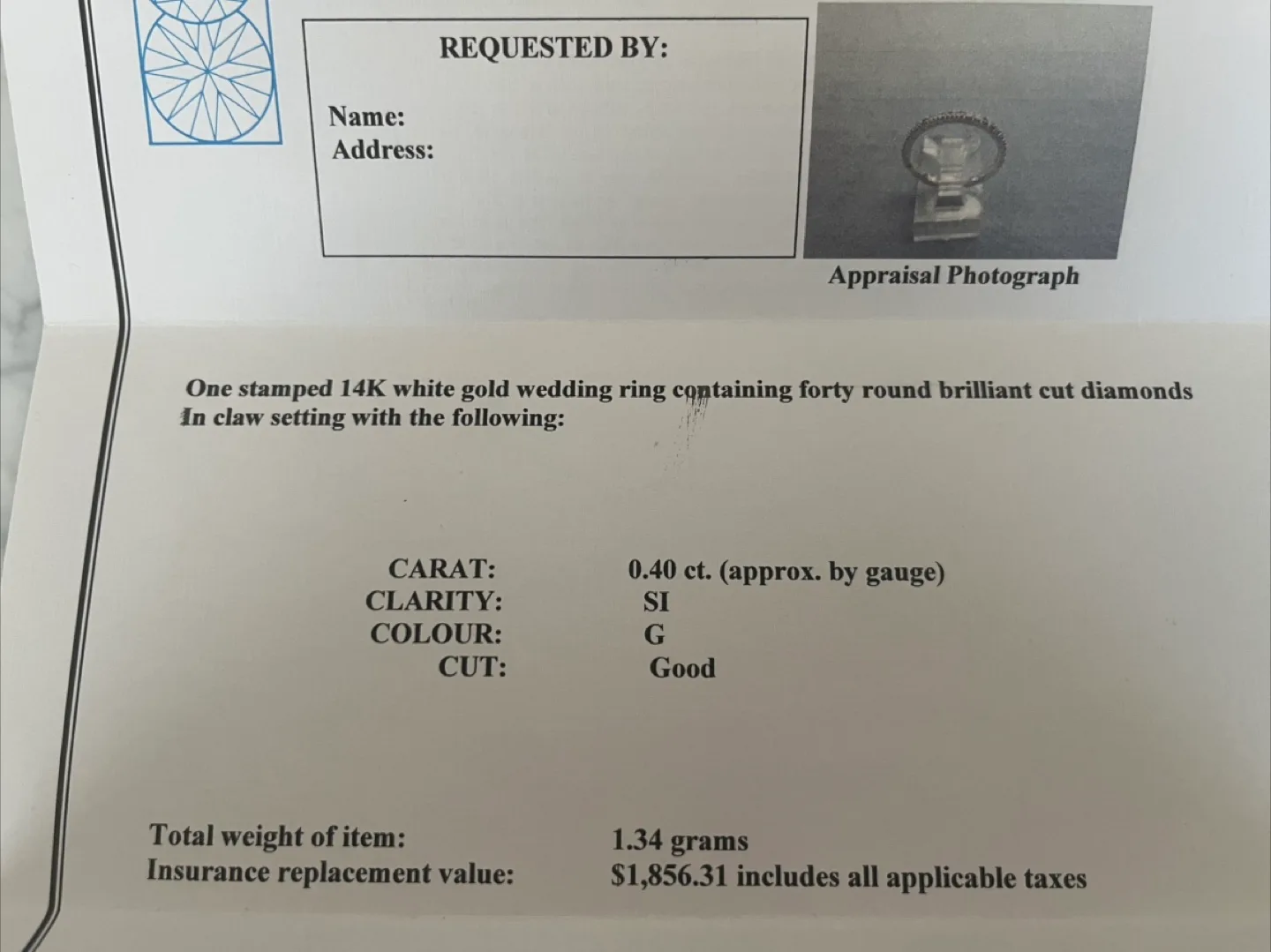 14K White Gold Diamond Wedding Ring image indicator(2)