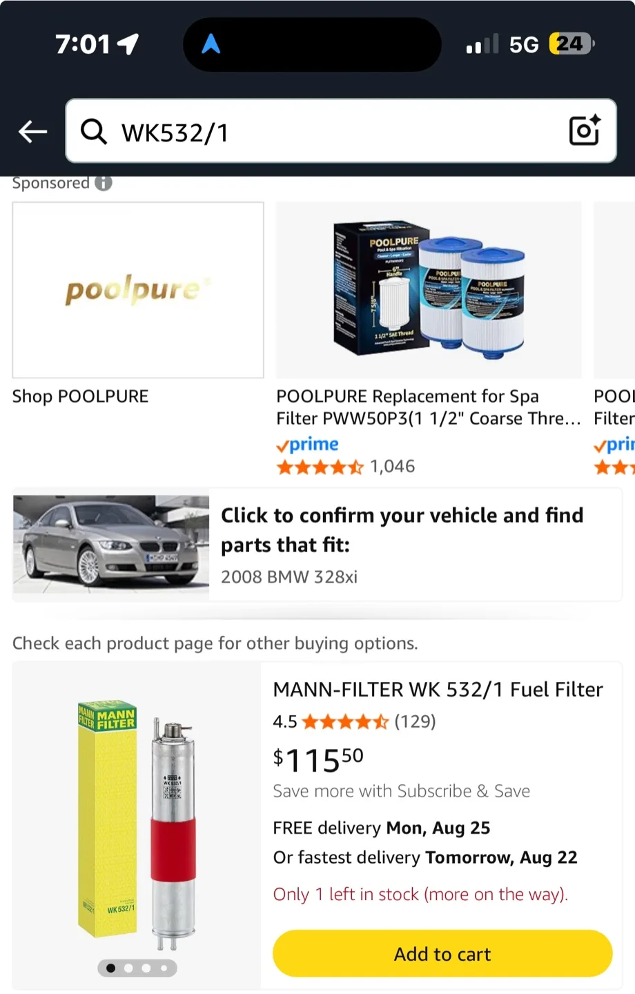 MANN-FILTER WK 532/1 Fuel Filter image indicator(4)