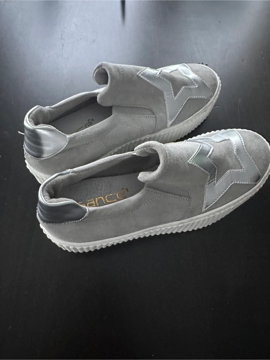Gance Grey Suede Slip-on Sneakers Size 7.5-8