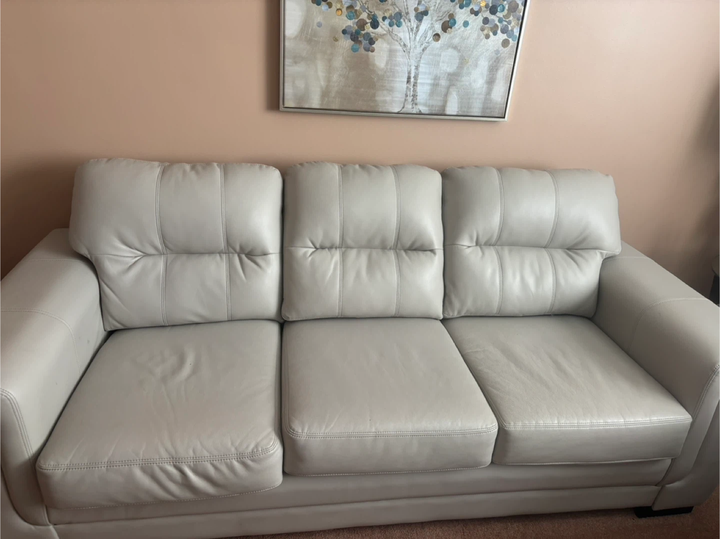 Light Grey Three-Seat Sofa