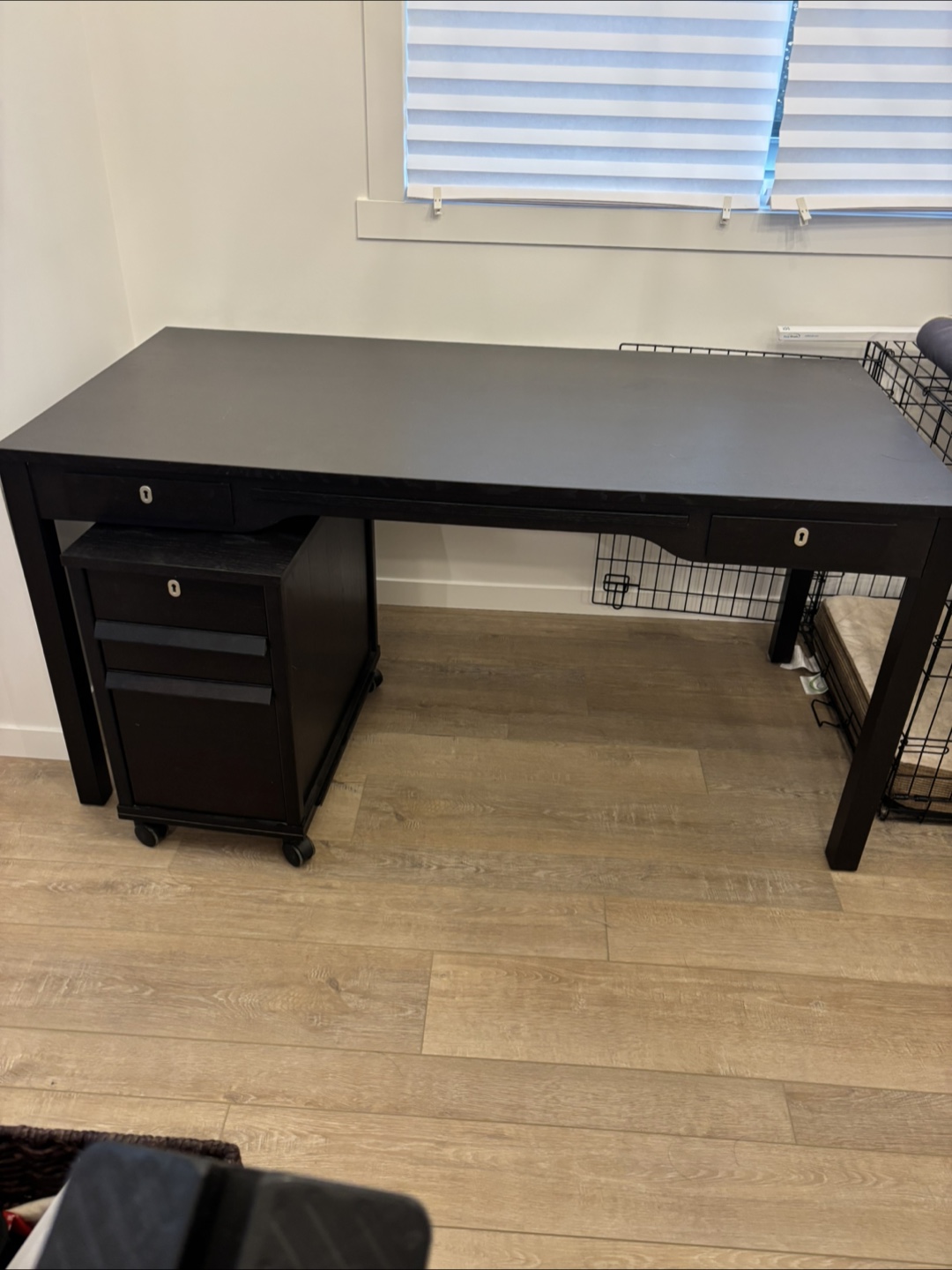 Black Computer Desk with Drawers