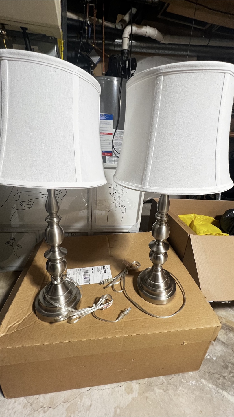 Set of 2 Silver Table Lamps - photo 2