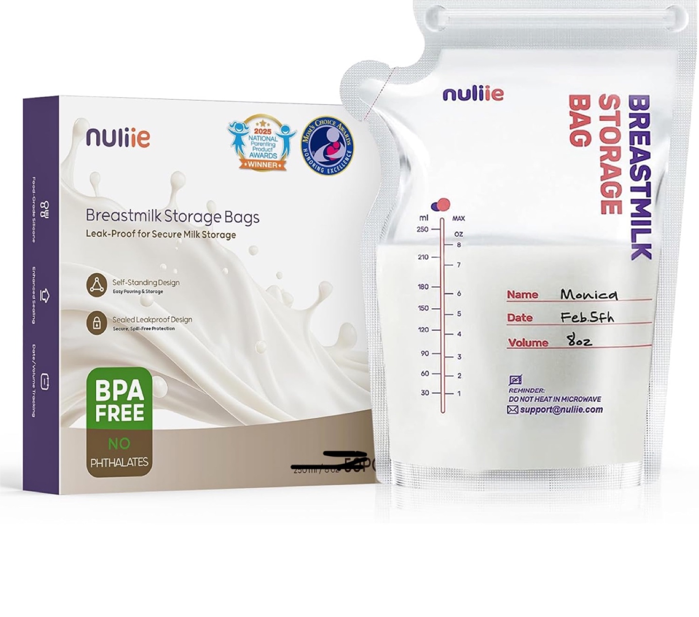 Nuliie Breast Milk Storage Bags 24 count