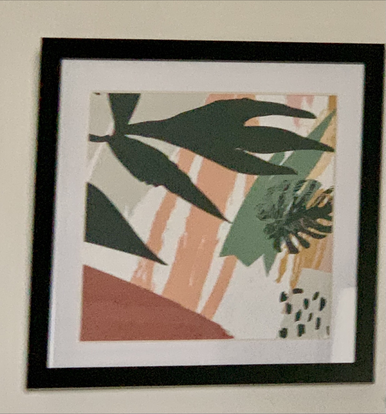 Set of 4 Abstract Multicolor with Black Frame Wall Art