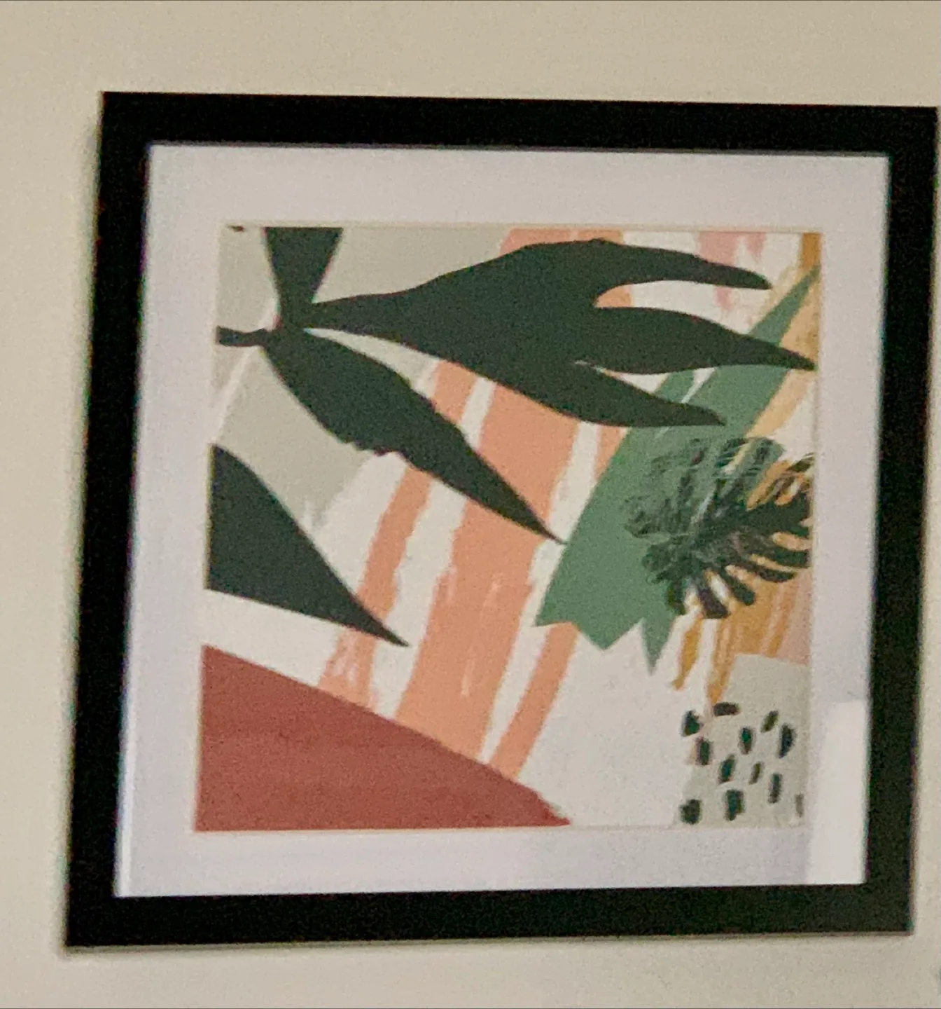 Set of 4 Abstract Multicolor with Black Frame Wall Art thumbnail