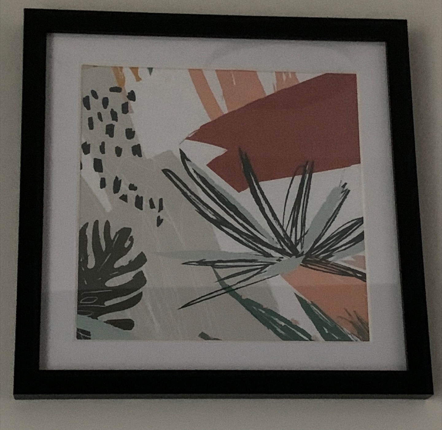 Set of 4 Abstract Multicolor with Black Frame Wall Art - photo 2