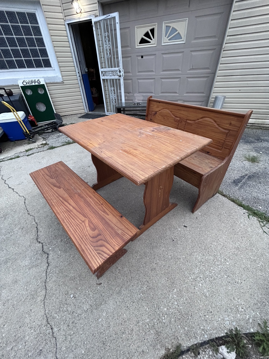 Wooden Dining Table Set with Bench - photo 3