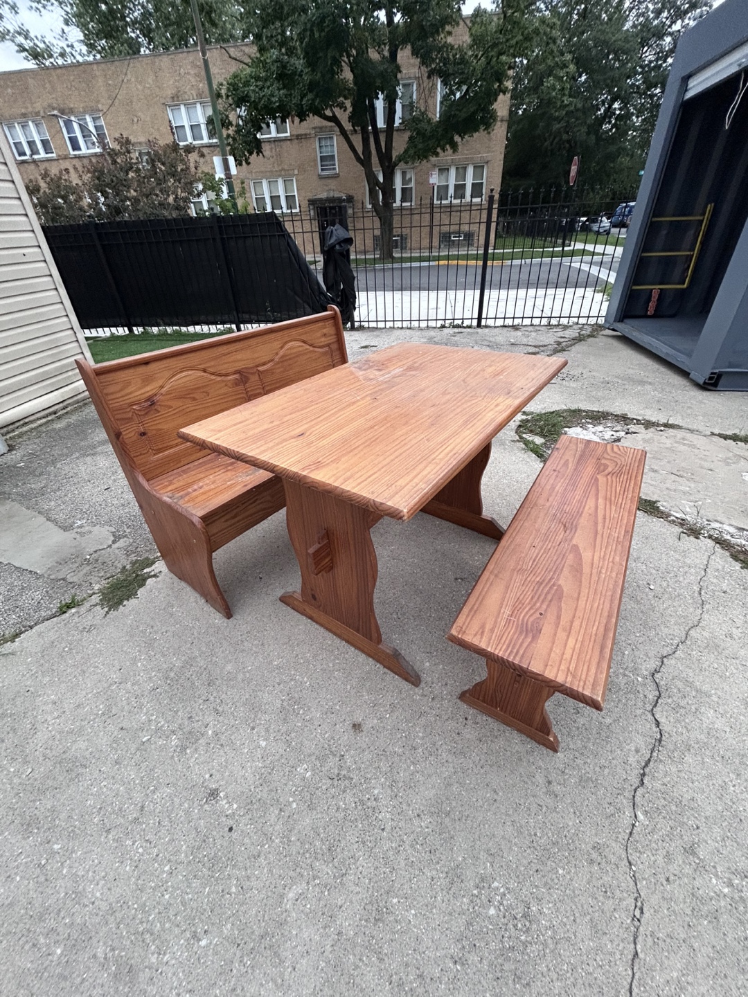 Wooden Dining Table Set with Bench - photo 4
