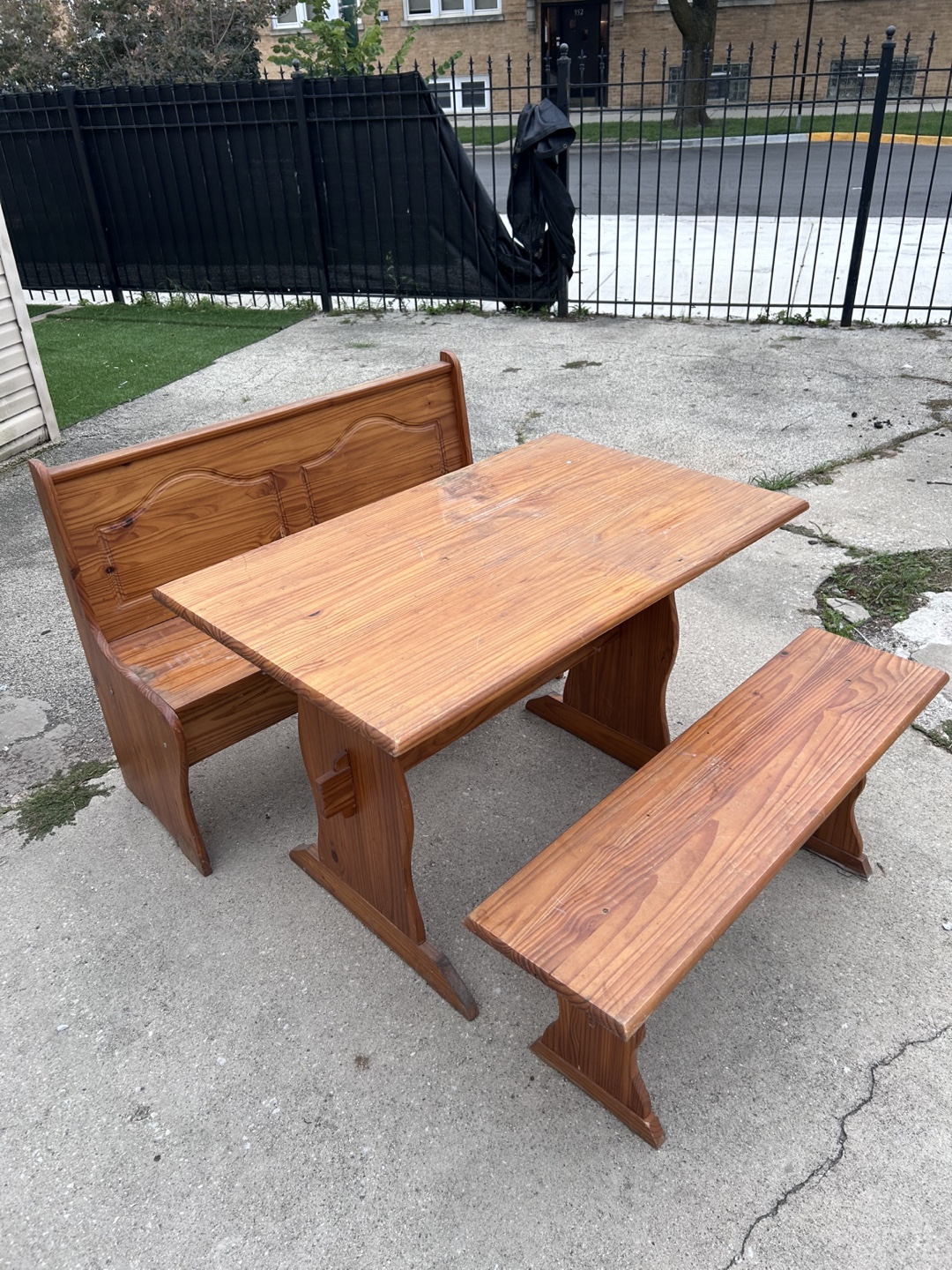 Wooden Dining Table Set with Bench