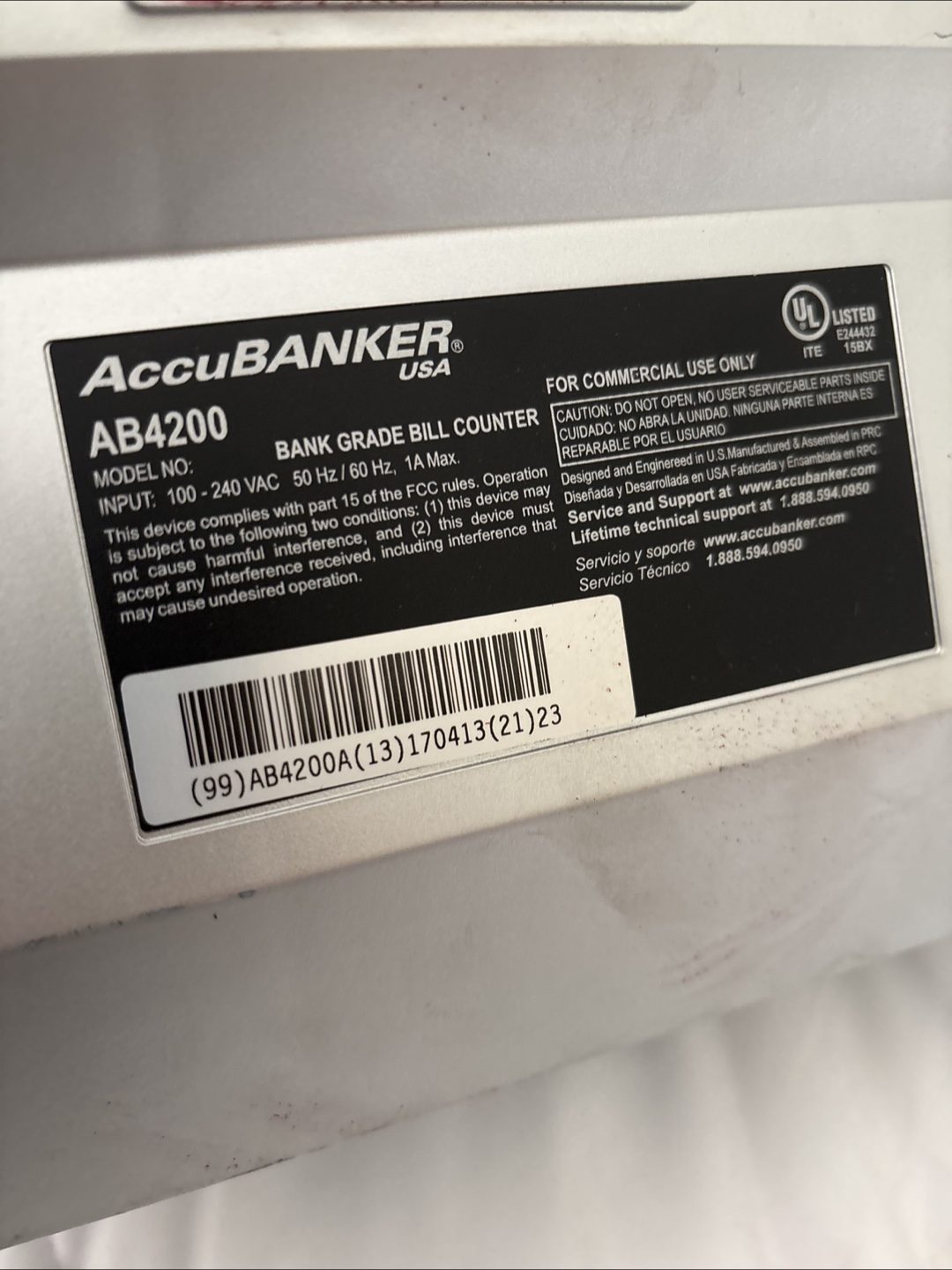 AccuBANKER AB4200 Bank Grade Bill Counter - photo 4