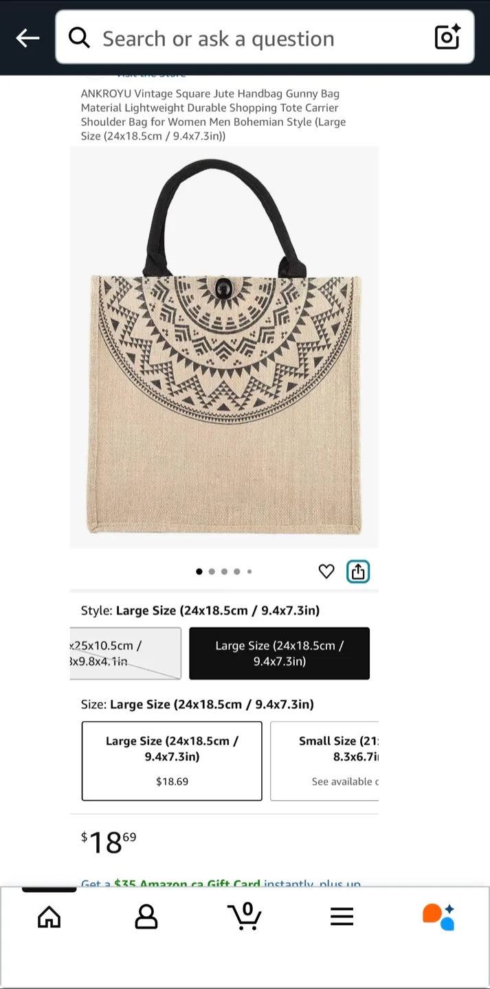 ANKROYU Vintage Jute Handbag - Bohemian Style thumbnail