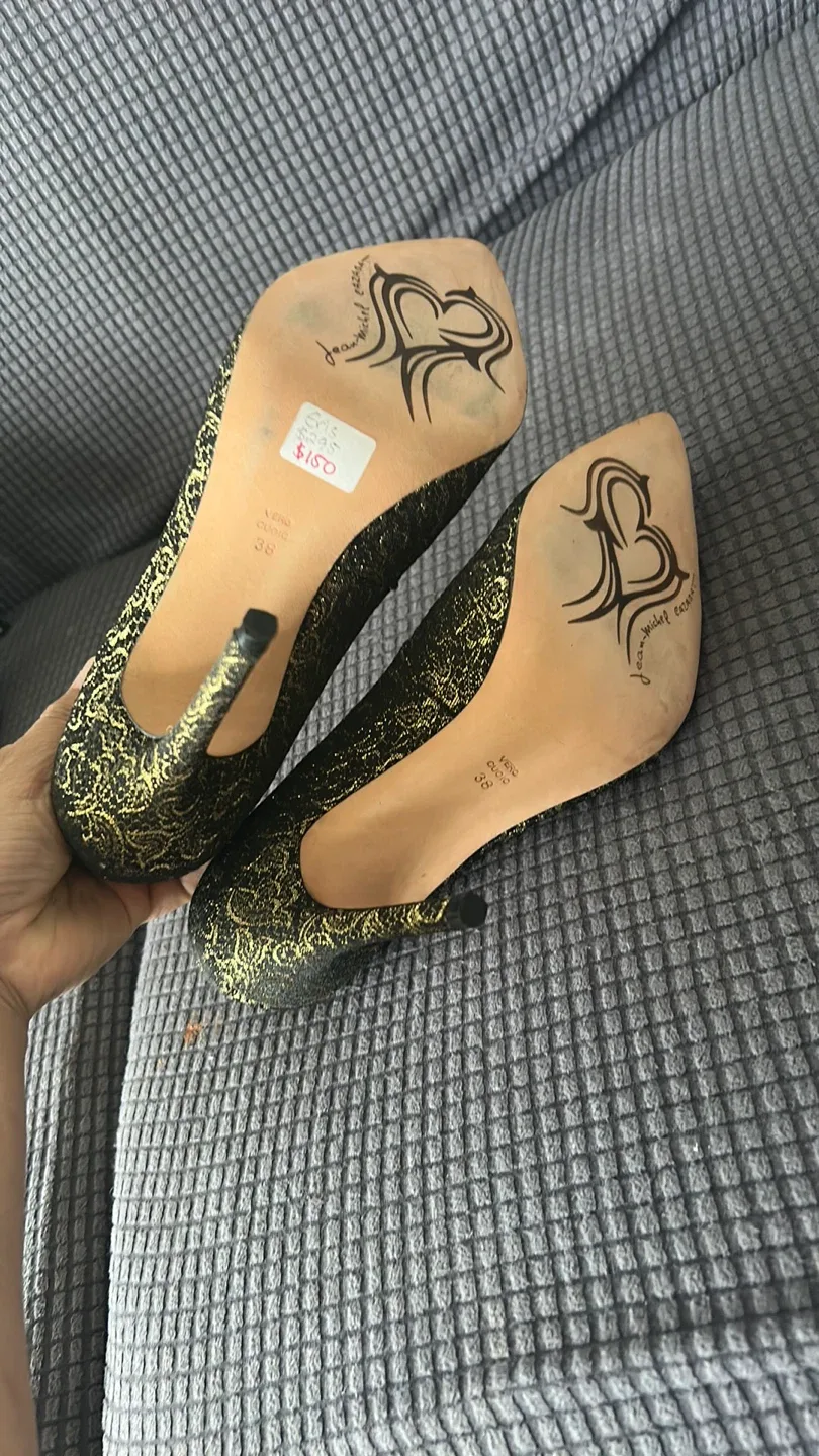 Jean-Michel Cazabat Gold Heels - Size 38 image indicator(3)