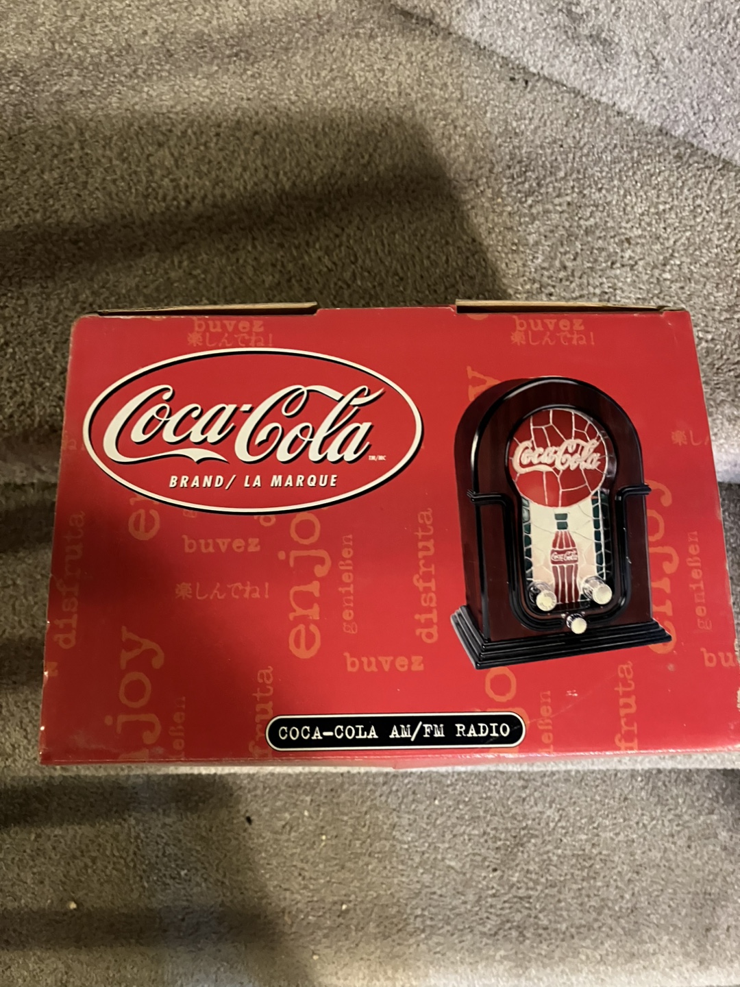 Vintage Coca-Cola AM/FM Radio Classic Stained Glass Style - photo 2