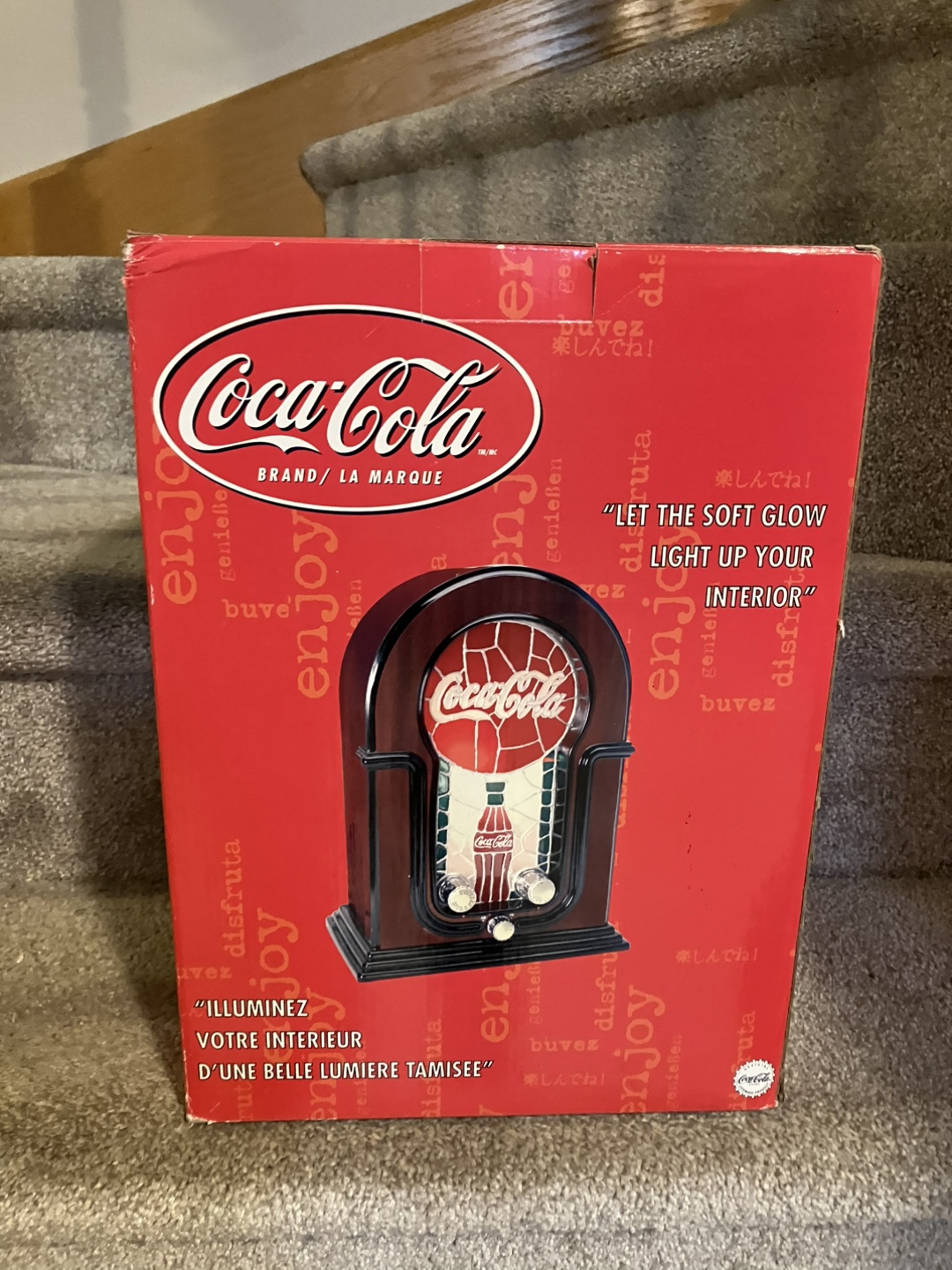 Vintage Coca-Cola AM/FM Radio Classic Stained Glass Style - photo 4