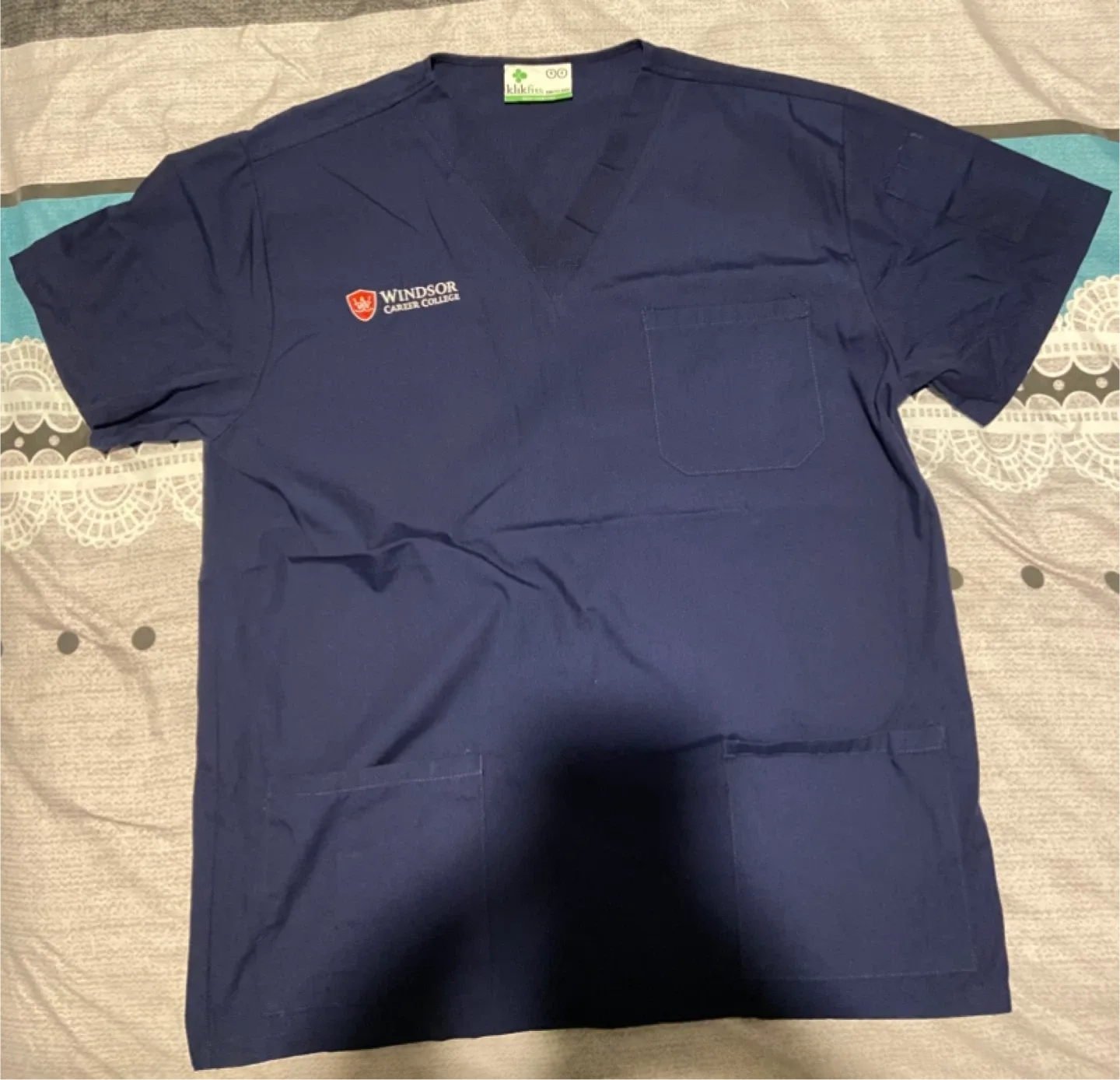 Windsor Career College Navy Blue Scrub Set thumbnail