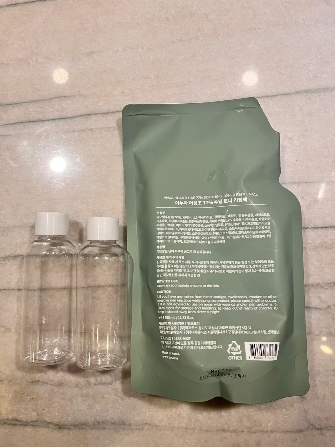 (korean brand) Anua Heartleaf 77% Soothing Toner Refill Pack image indicator(2)