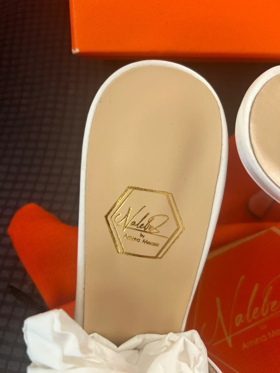 Nalebe by Amina Muaddi White Heels - Size 40 image indicator(2)