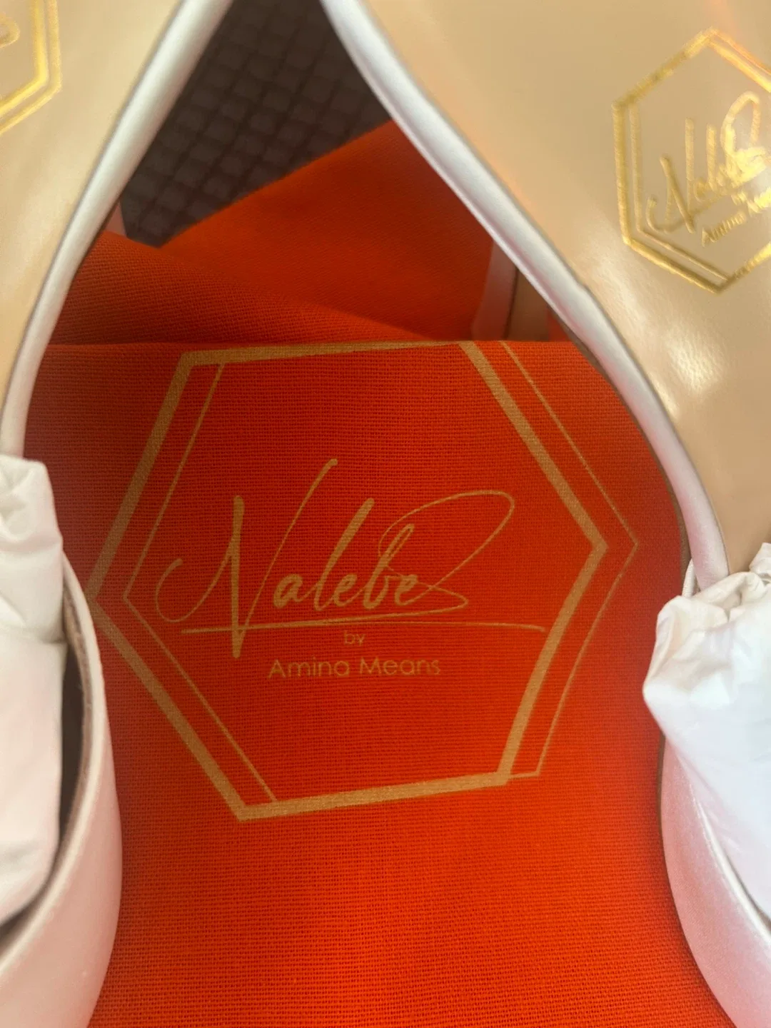 Nalebe by Amina Muaddi White Heels - Size 40 image indicator(3)