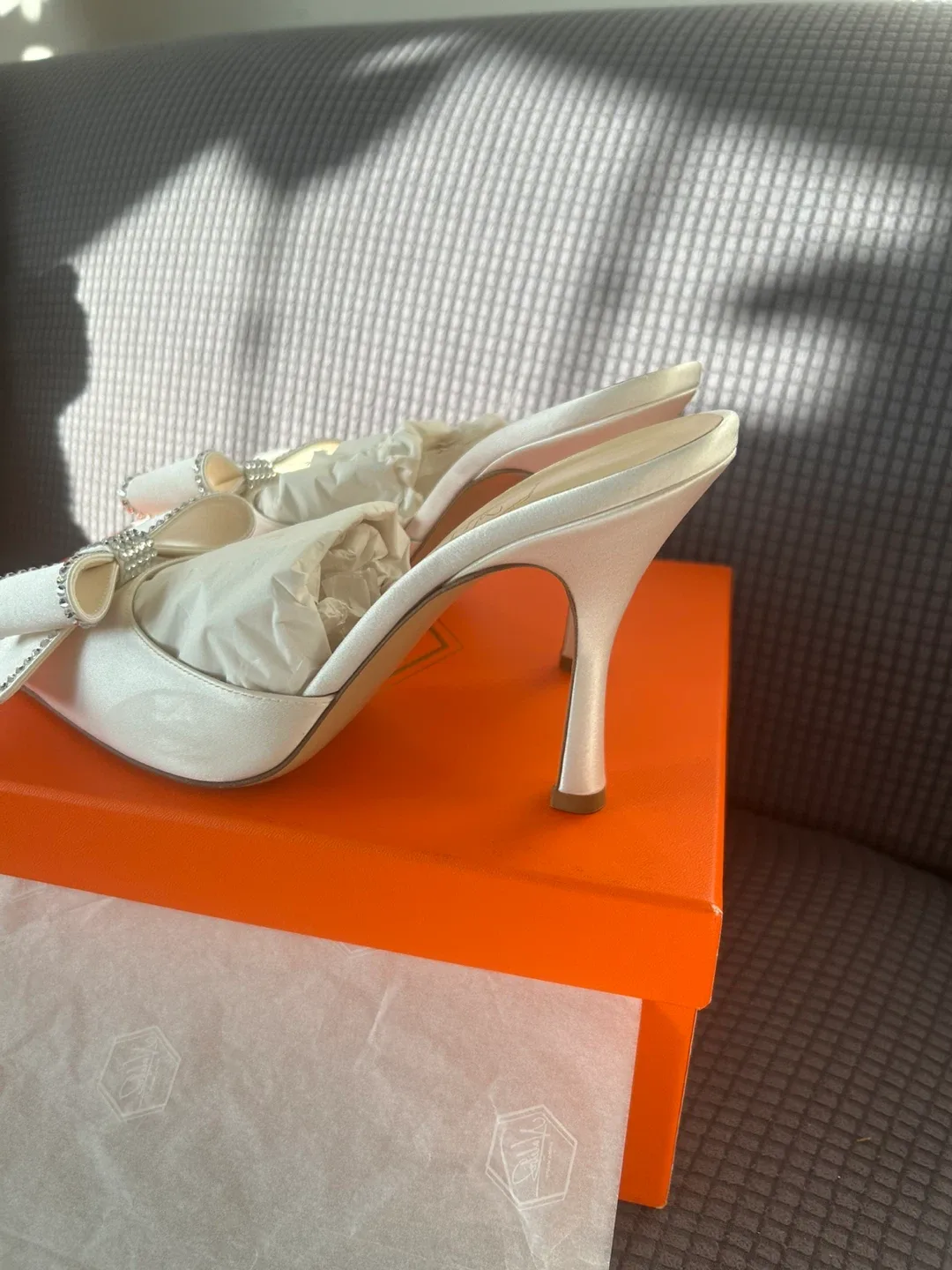 Nalebe by Amina Muaddi White Heels - Size 40 image indicator(6)