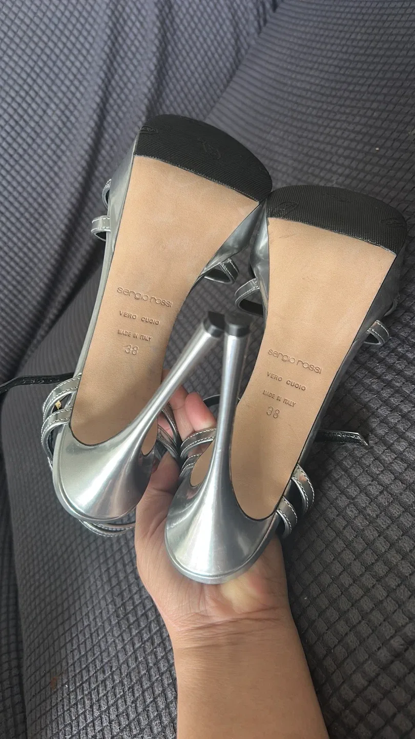 Sergio Rossi Silver Heels - Size 8 image indicator(3)
