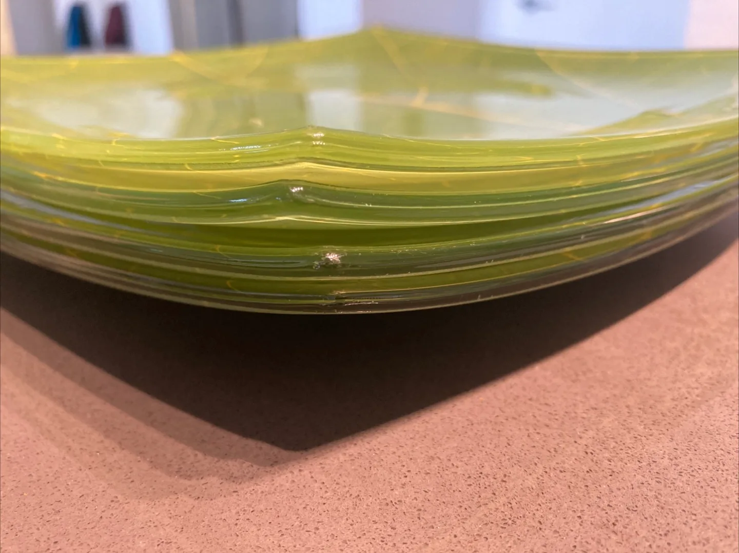 Green Leaf Design Glass Plates image indicator(2)