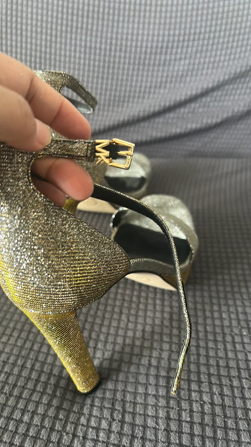 Michael Kors Gold Glitter Heels - Size 7.5M image indicator(5)