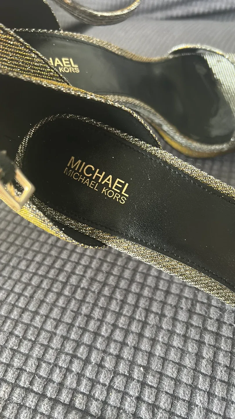 Michael Kors Gold Glitter Heels - Size 7.5M image indicator(6)