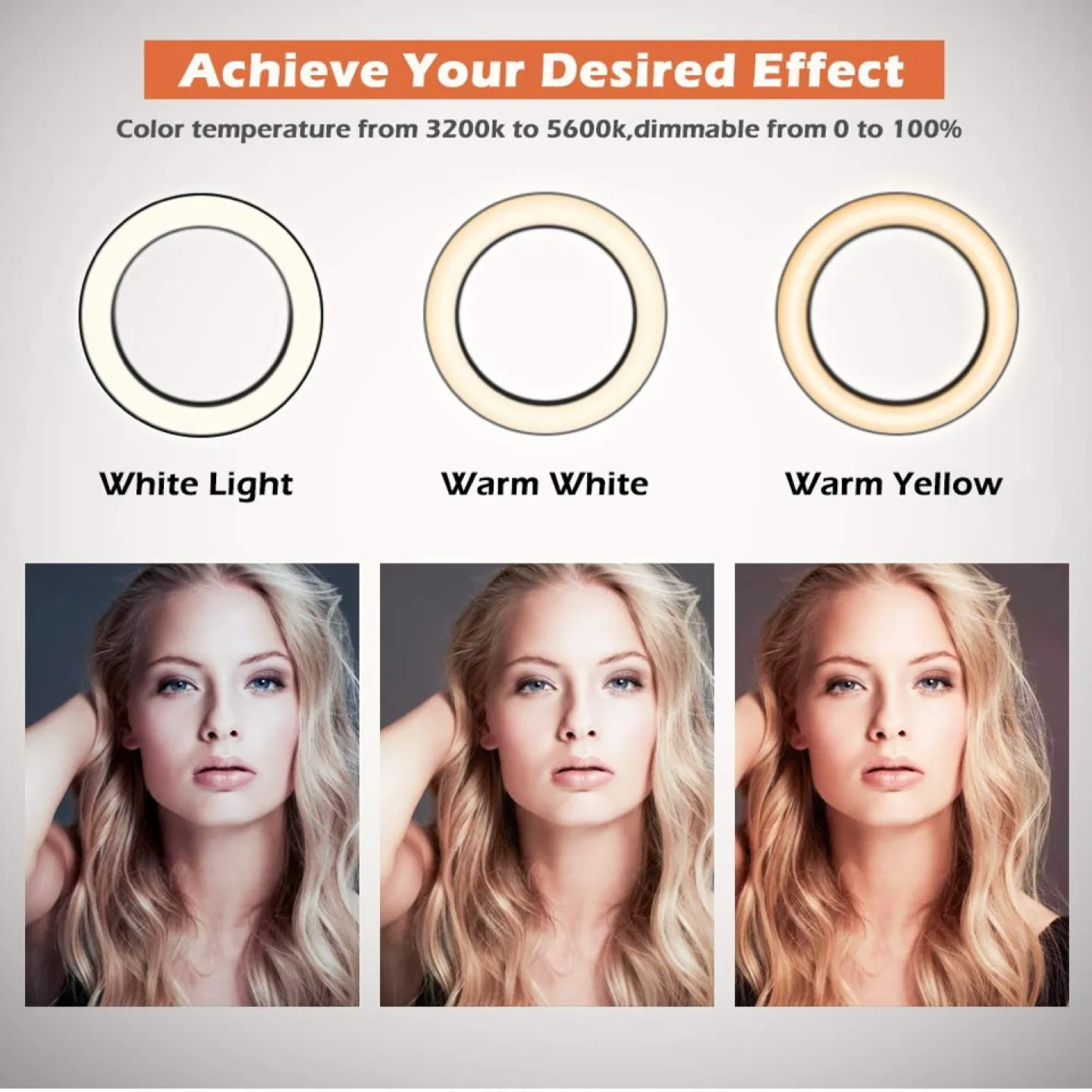 8" Tabletop Ring Light with Mini Tripod Stand image indicator(2)