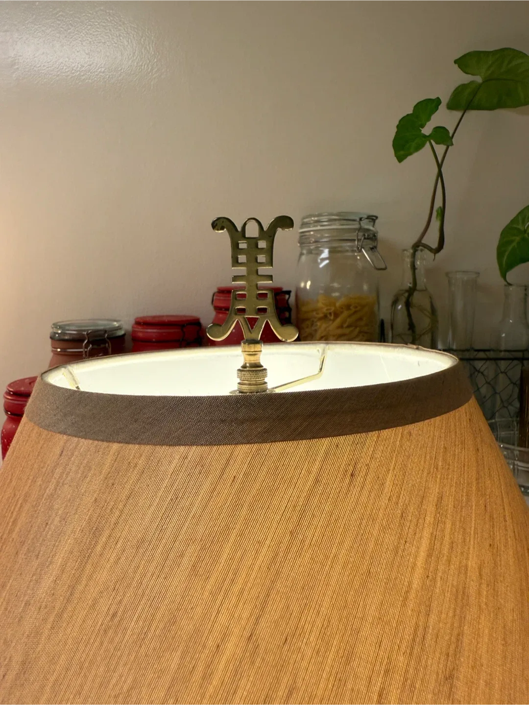 Vintage Hand-Painted Asian Floral Table Lamps - Symbolic Finials image indicator(3)