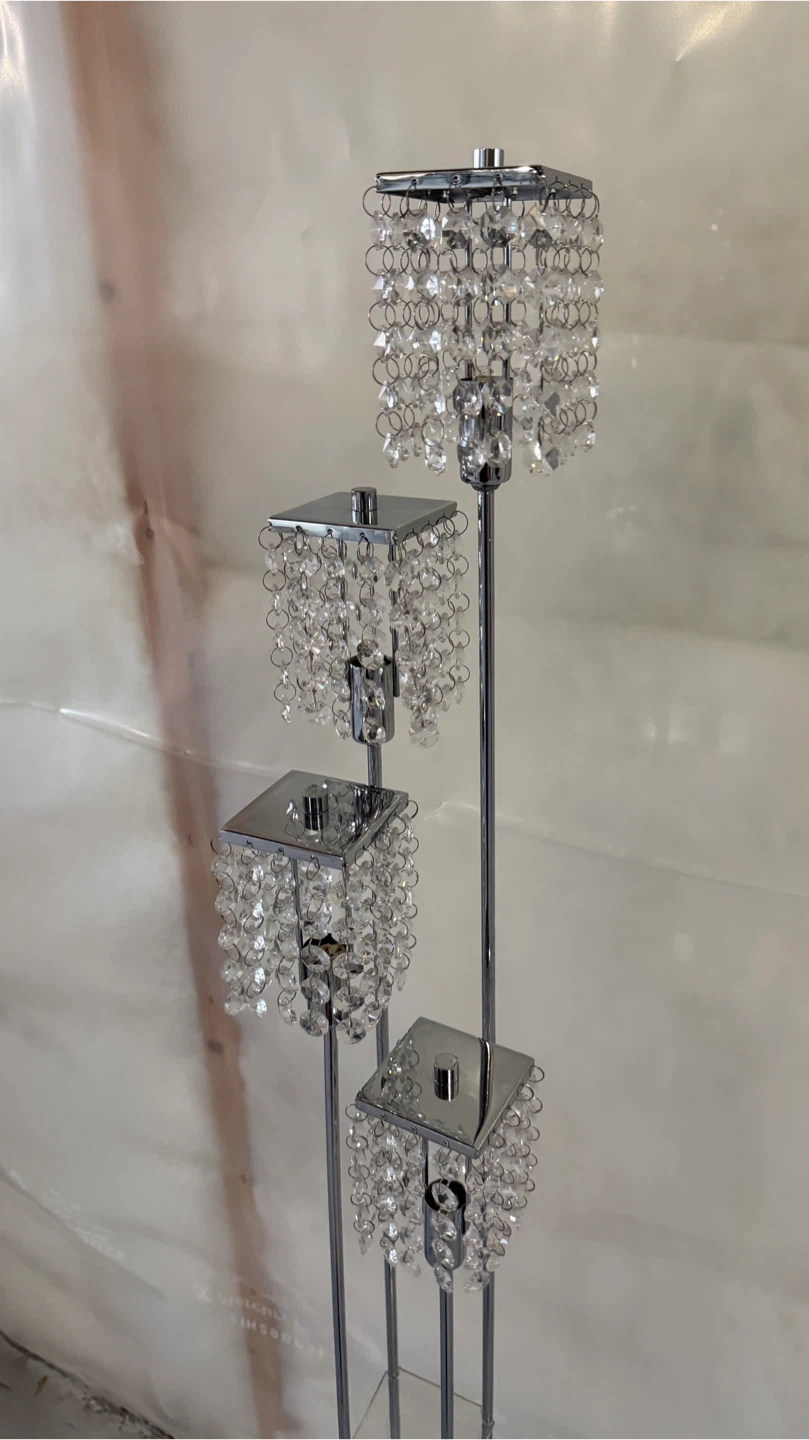 Crystal Chandelier Floor Lamp, 5ft Tall