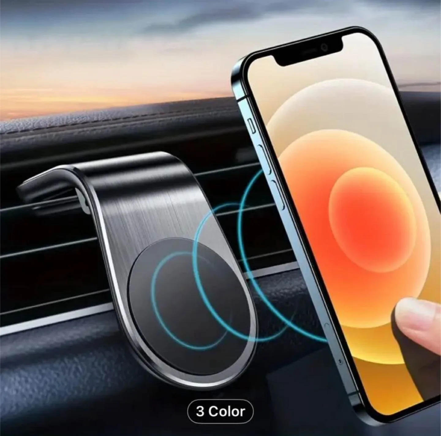 L-Shaped Magnetic Car Phone Holder for Air Vent image indicator(2)