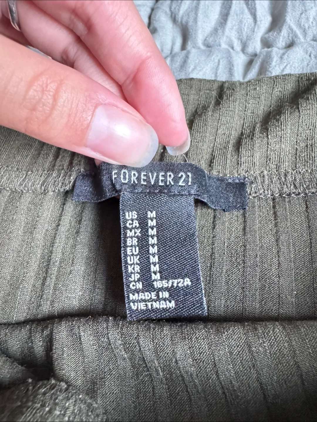 Forever 21 Olive Green Ribbed Skirt image indicator(2)