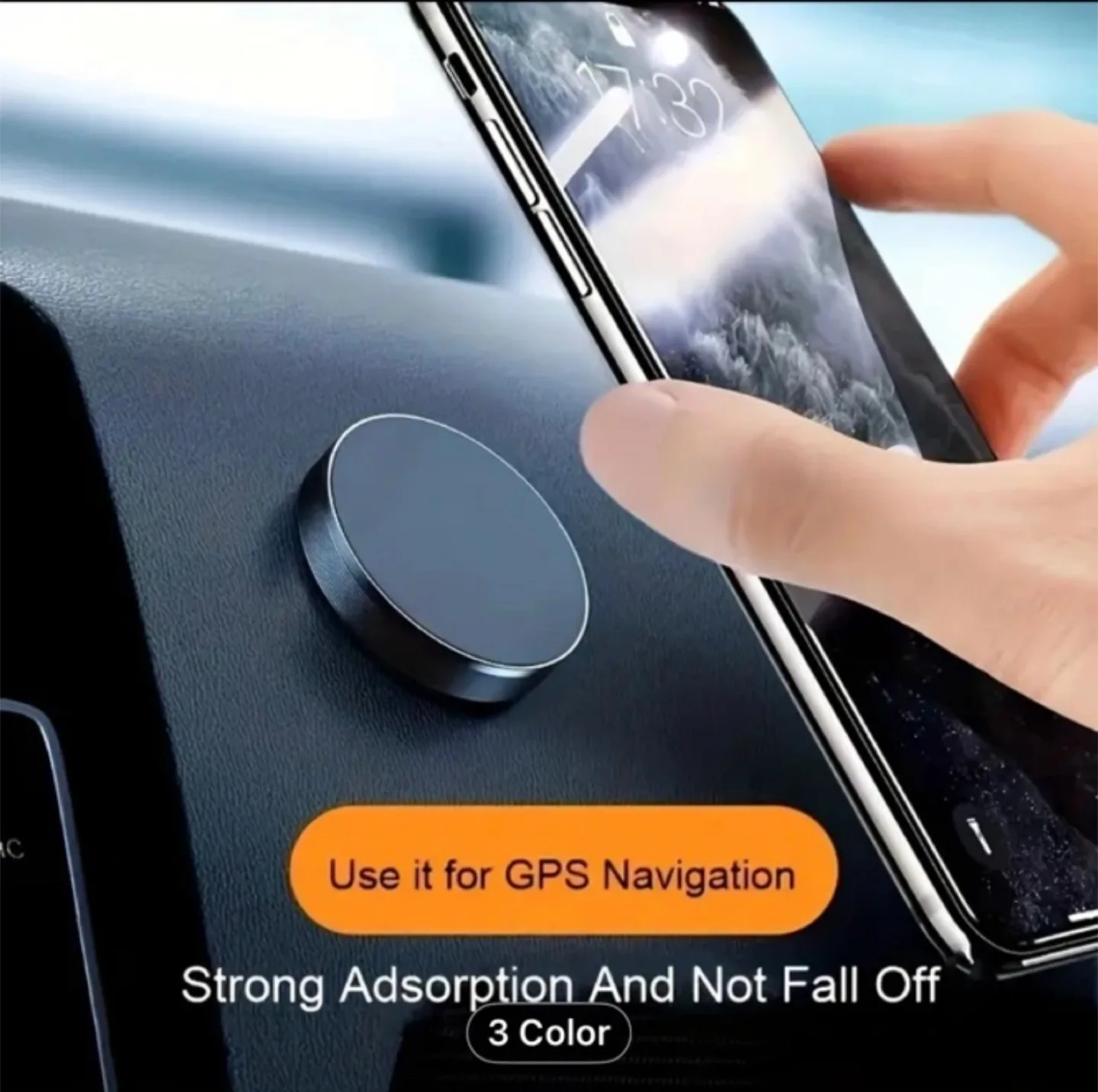 Mini Magnetic Suction Bracket Round Multifunctional Mobile Phone image indicator(4)