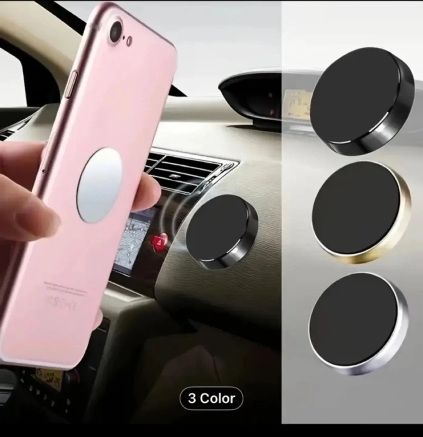 Mini Magnetic Suction Bracket Round Multifunctional Mobile Phone image indicator(5)