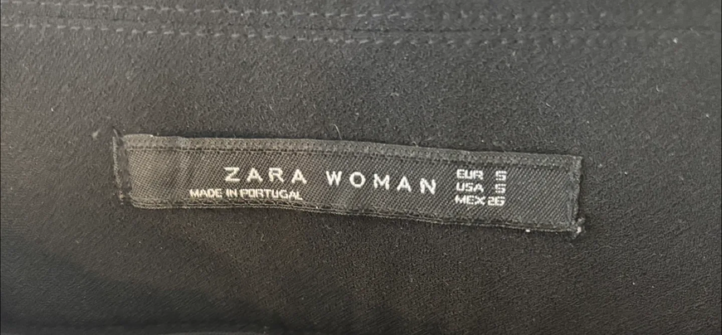 Zara Woman Black Wide Leg Pants - Size S thumbnail