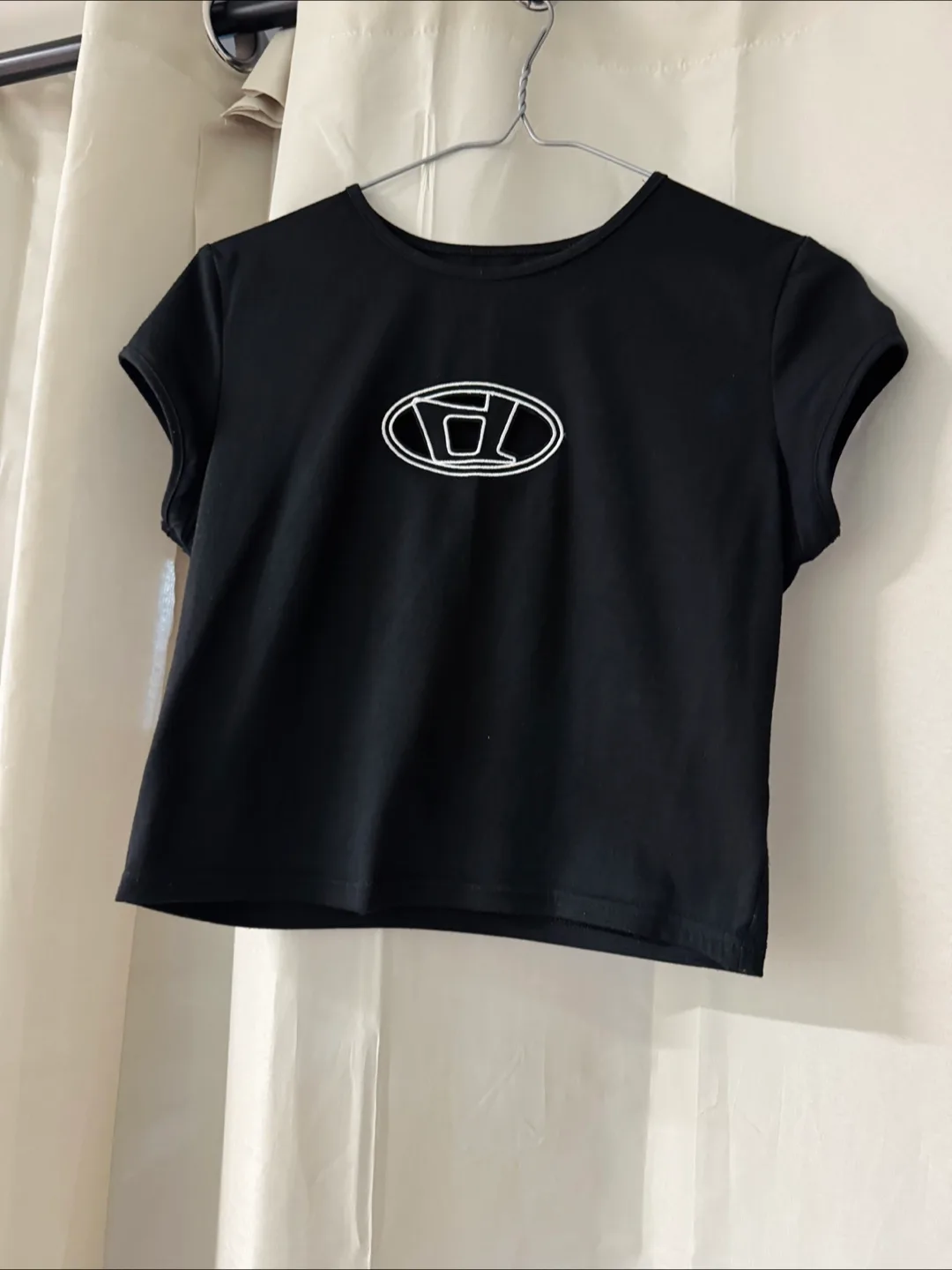 Diesel inspired Black Crop Top