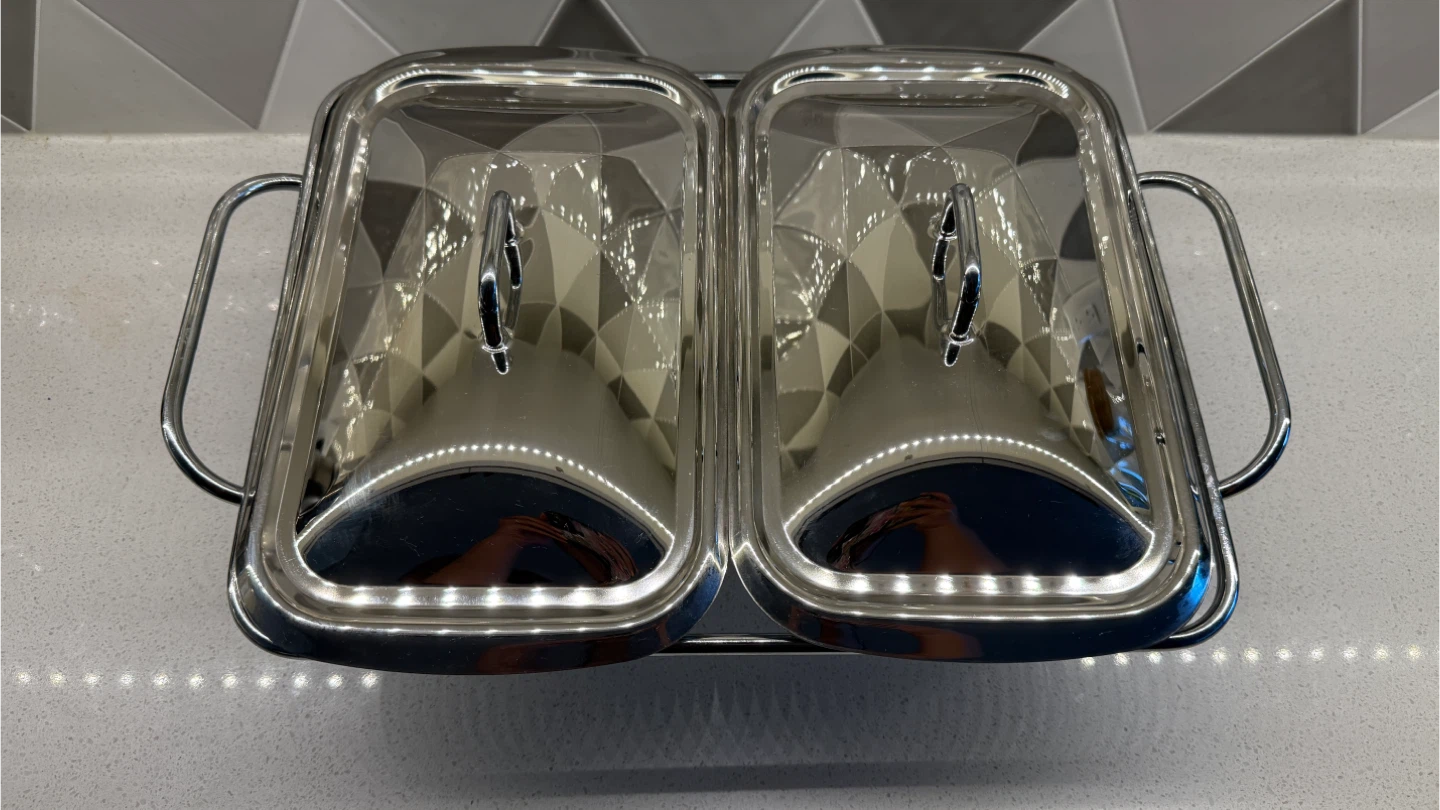 Glass Double Server with Chrome Stand - photo 4