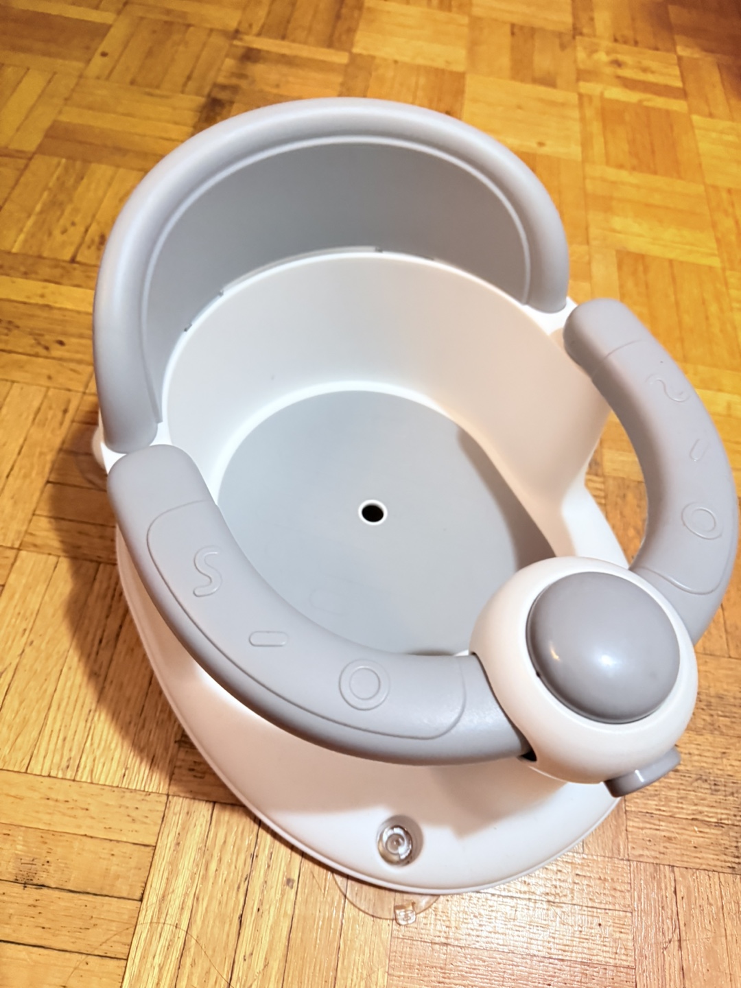 Baby Bath Seat - Grey & White