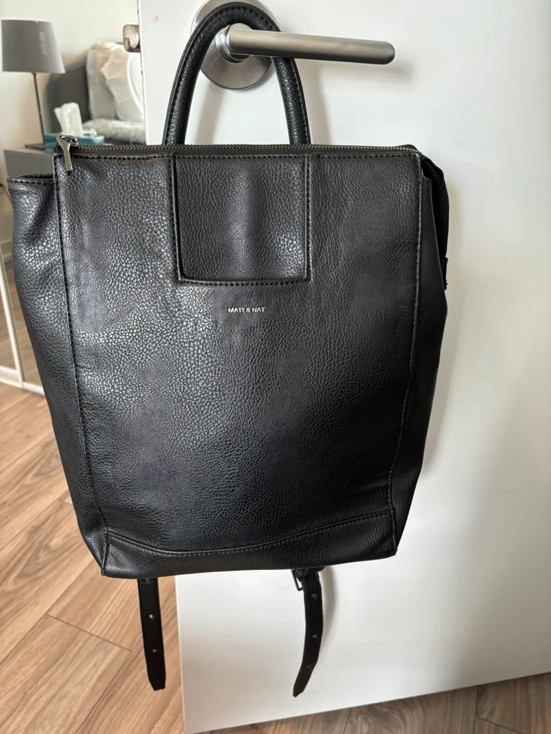 Matt & Nat Black Vegan Leather Backpack thumbnail
