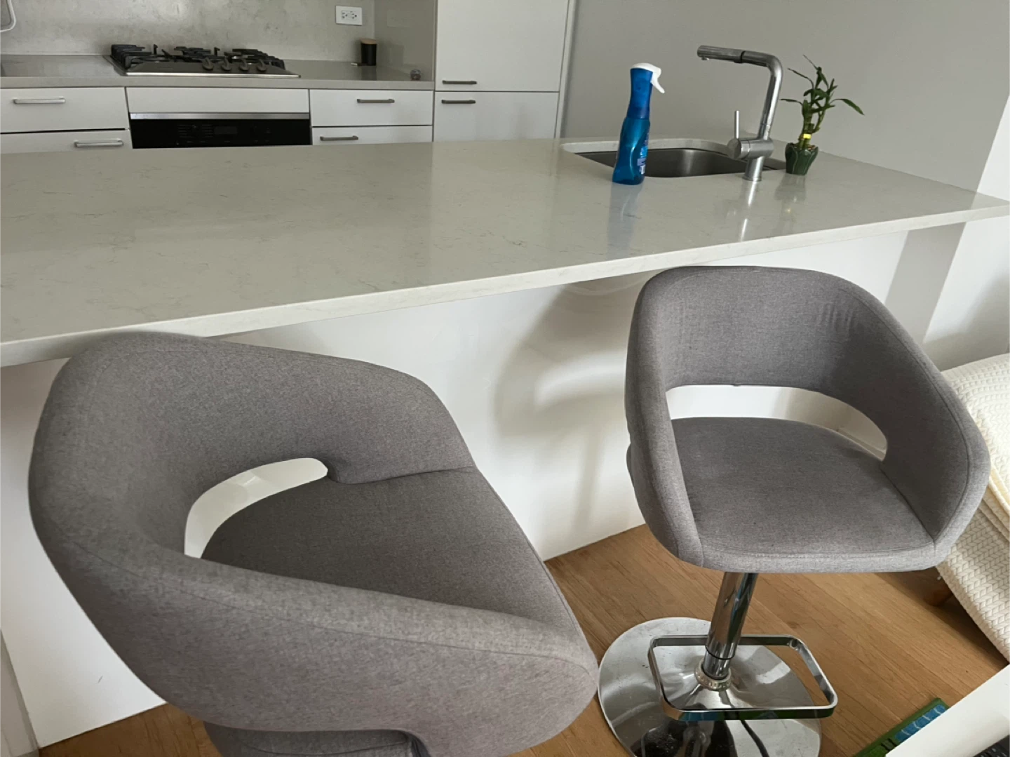 Gray Swivel Bar Stools - Set of 2