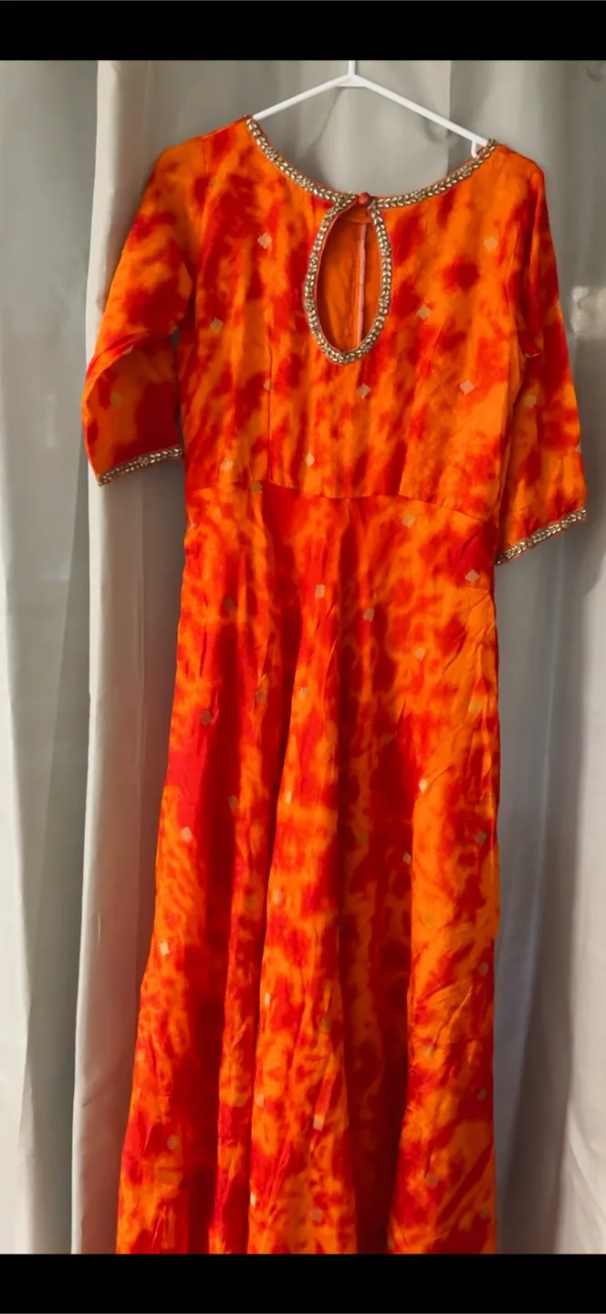 Orange Tie-Dye Maxi Dress image indicator(2)