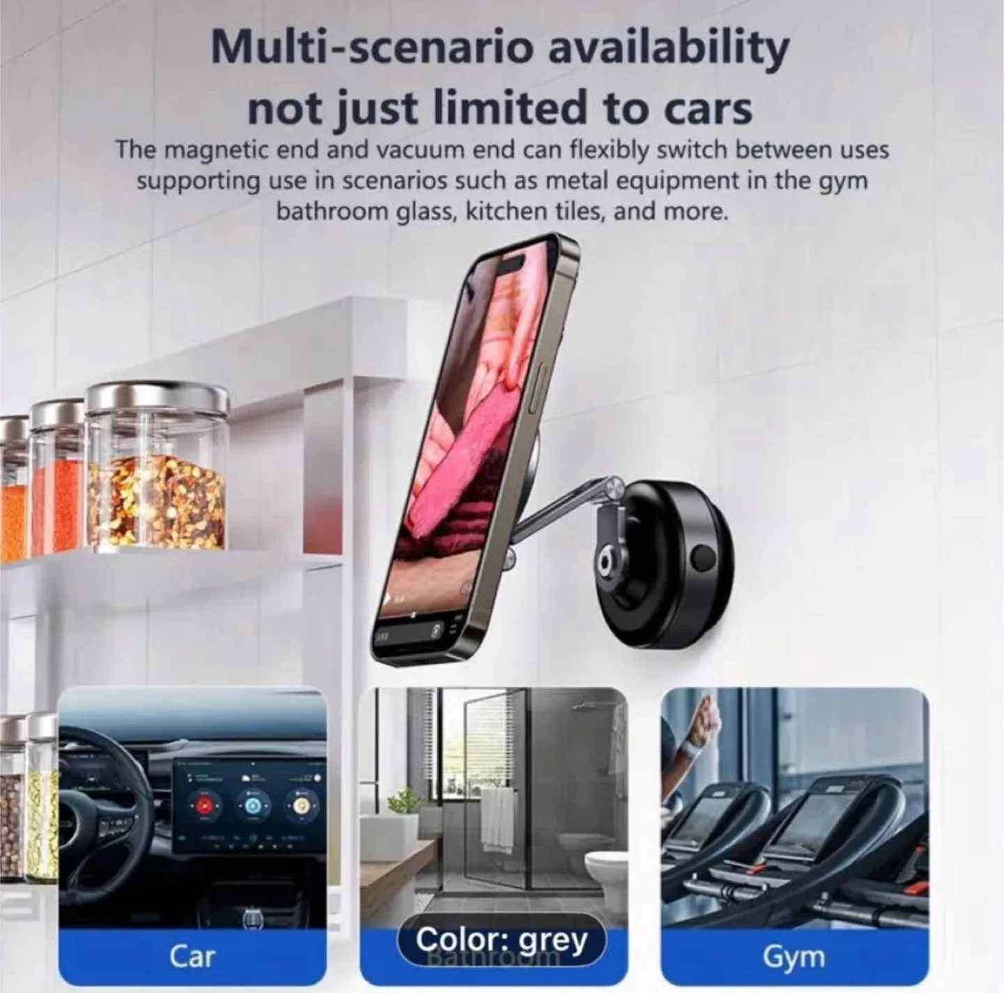 Dark Grey Magnetic Car Mount with 360° Rotation image indicator(3)